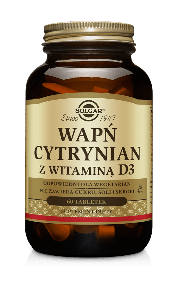 Wapń Cytrynian Z Witaminą D Solgar